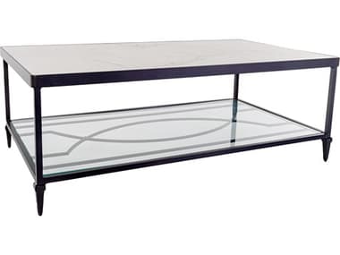 OW Lee Kensington Aluminum 50''W x 28''D Rectangular Occasional Table with Shelf OW91OTS2850RT