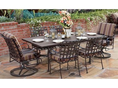 OW Lee Classico Cushion Wrought Iron Dinning Set OWCLASSICO03