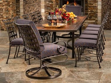OW Lee Classico Cushion Wrought Iron Dinning Set OWCLASSICO07