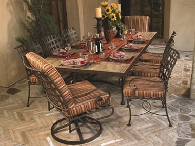 OW Lee Classico Wide Arms Wrought Iron Dining Set OWCLSSICODINSET