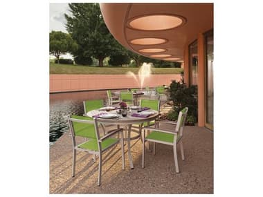 Oxford Garden Travira Aluminum Flint 5 Piece Dining Set with Go Green Sling OXF5094