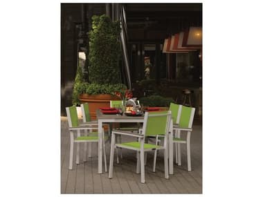 Oxford Garden Travira Aluminum Flint 7 Piece Dining Set with Go Green Sling OXF5103