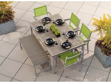 Oxford Garden Travira Aluminum Flint 6 Piece Dining Set with Go Green Sling OXF5112