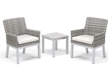 Oxford Garden Argento Wicker 3 Piece Lounge Set with Eggshell White Cushions OXF5429