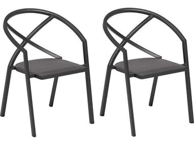Oxford Garden Azal Aluminum Carbon Dining Arm Chair (Price Includes 2) OXFAZCHST106PCC2