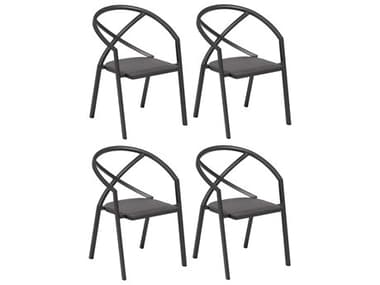 Oxford Garden Azal Aluminum Carbon Dining Arm Chair (Price Includes 4) OXFAZCHST106PCC4