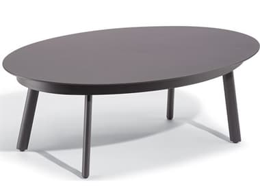 Oxford Garden Eiland Aluminum Carbon 42''W x 26'' Oval Coffee Table OXFEDTAC
