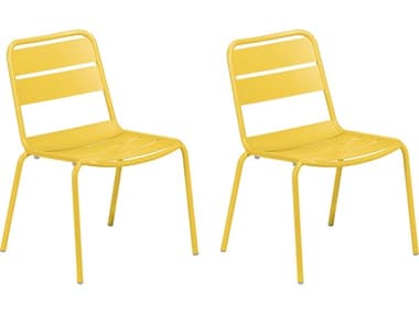 Oxford Garden Kapri Aluminum Saffron Stackable Dining Side Chair (Set of 2) OXFKISCPC1242