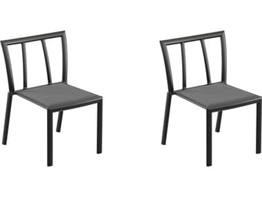 Oxford Garden Markoe Aluminum Carbon Stackable Dining Side Chair (Price Includes 2) OXFMKSCST106PCC2