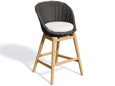 Oxford Gardens Tulle Natural Teak / Shadow Bar Chair with Bliss Linen Cushion OXFTLBCHWOLN