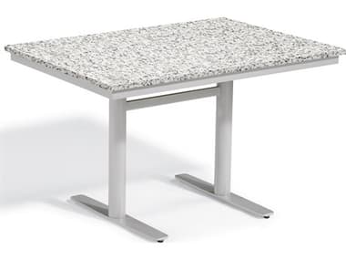 Oxford Garden Travira Aluminum Flint 48''W x 34''D Rectangular Granite Top Bistro Table OXFTV48DPTAH