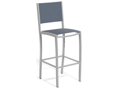 Oxford Garden Travira Aluminum Flint Stackable Bar Chair with Titanium Sling OXFTVBCHST109