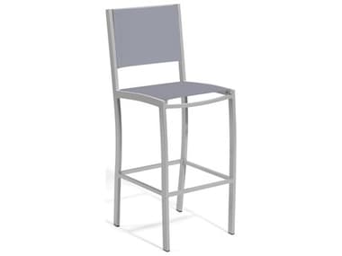 Oxford Garden Travira Aluminum Flint Stackable Bar Chair with Slate Sling OXFTVBCHST110