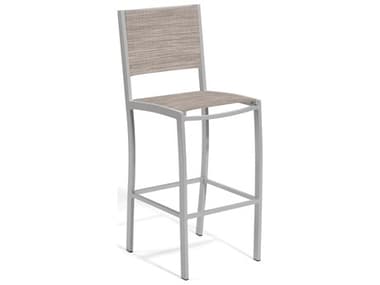 Oxford Garden Travira Aluminum Flint Stackable Bar Chair with Bellows Sling OXFTVBCHST111
