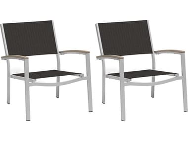 Oxford Garden Travira Aluminum Flint Lounge Chair with Ninja Sling (Price Includes 2) OXFTVCAST106V2
