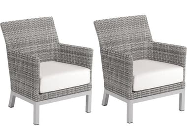 Oxford Garden Argento Wicker Lounge Chair with Eggshell White Cushions (Price Includes Two) OXFTVWCCR2EW