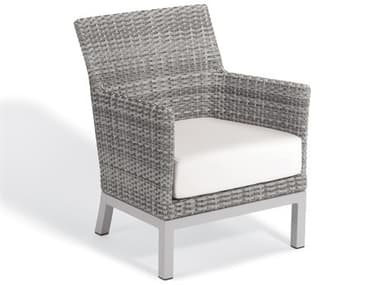 Oxford Garden Argento Wicker Lounge Chair with Eggshell White Cushion OXFTVWCCREW