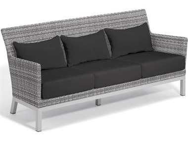 Oxford Garden Argento Wicker Sofa with Jet Black Lumbars Pillows & Cushions OXFTVWSORLPJT