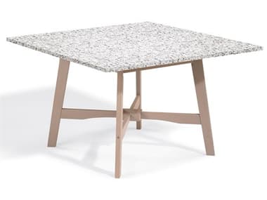 Oxford Garden Wexford Wood Grigio 48'' Wide Square Dining Table with Umbrella Hole OXFWX48TAOH