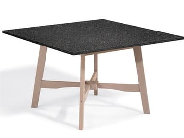 Oxford Garden Wexford Wood Grigio 48'' Wide Square Dining Table with Umbrella Hole OXFWX48TAOL