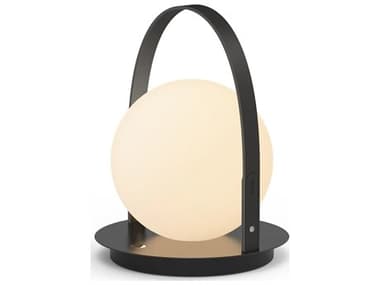 Pablo Bola Lantern Black Opal Glass Globe Table Lamp PABBOLALTNBLKBLK