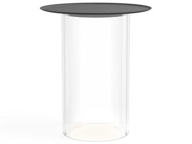 Pablo Carousel Round Metal Clear End Table PABCAROFLRCLR16