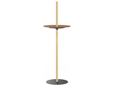 Pablo Nivel Round Metal White Oak Terracotta End Table PABNIVEPEDLRGOAKTER