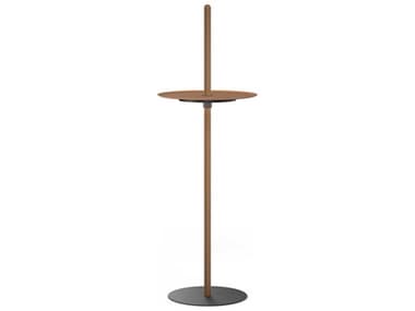 Pablo Nivel Round Metal Walnut Terracotta End Table PABNIVEPEDLRGWALTER