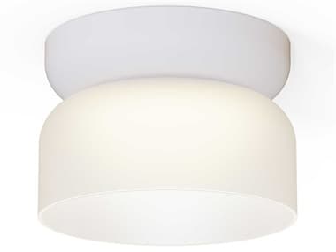 Pablo Totem Mini 1-Light White Dome Flush Mount PABTOTEMINIFSHWHT