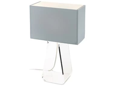 Pablo Tube Top Silver Clear Acrylic Table Lamp PABTT14GRYCLR