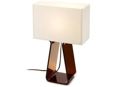 Pablo Tube Top White Charcoal Acrylic Brown Table Lamp PABTT14WHTCHR