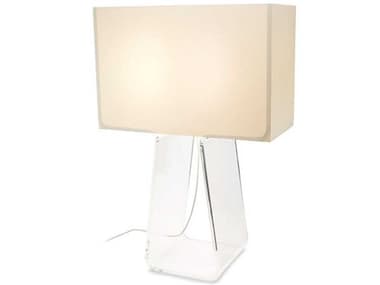 Pablo Tube Top White Clear Acrylic Table Lamp PABTT21WHTCLR
