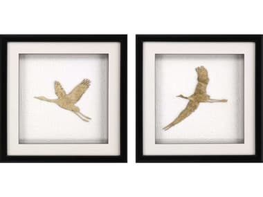 Paragon Animals Flight of Gold-II Wall Art (Set of 2) PAD22622