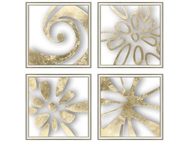 Paragon Geometrics Splash of Gold-II Shadow Box Wall Art (Set of 4) PAD22703