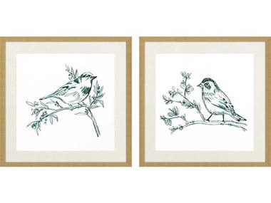 Paragon Animals Emerald Songbirds-I Wall Art Set of 2 PAD31717