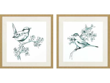 Paragon Animals Emerald Songbirds-II Wall Art Set of 2 PAD31718