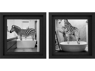 Paragon Animals Safari Bath-I Wall Art Set of 2 PAD31739