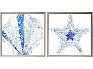 Paragon Naturals Indigo Shell-I Wall Art Set of 2 PAD31763