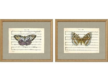 Paragon Musical Butterflies Wall Art Set of 2 PAD31994