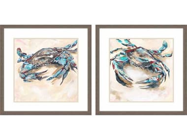 Paragon Blue and Red Crab Wall Art Set of 2 PAD32027