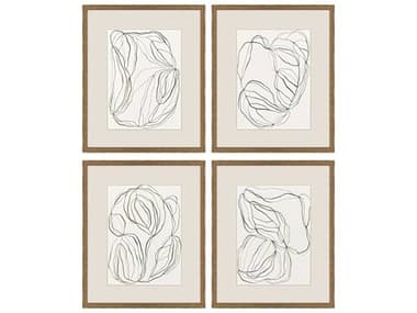 Paragon Abstract Linear Composition Wall Art Set of 4 PAD32087