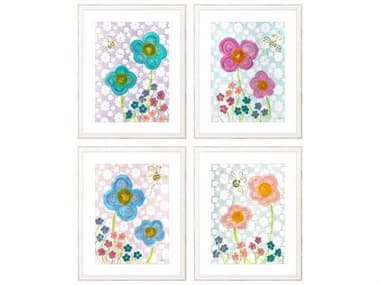 Paragon Florals Happier Days Wall Art Set of 4 PAD32106