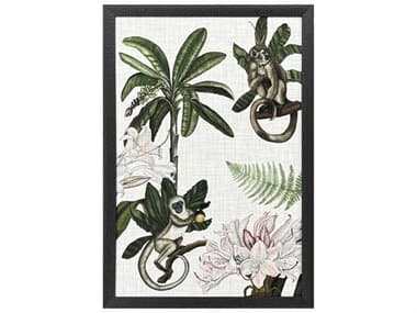 Paragon Animals Monkey on Linen-I Wall Art PAD32162