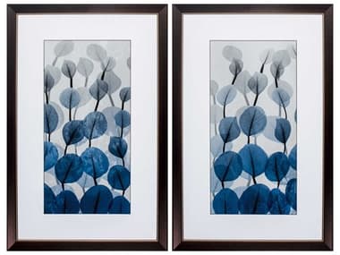 Paragon Florals Blue Leaves Wall Art Set of 2 PAD46038