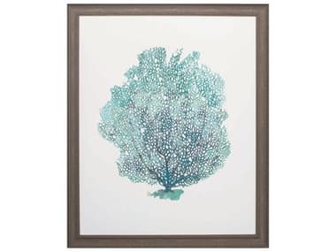 Paragon Waterside Aqua Coral on White-I Wall Art PAD46130