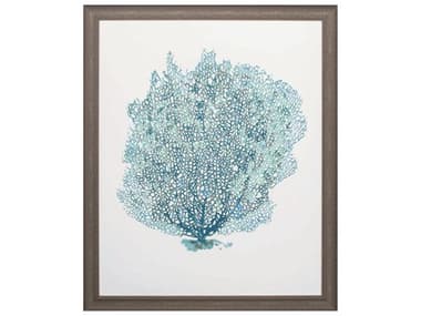 Paragon Waterside Aqua Coral on White-II Wall Art PAD46131