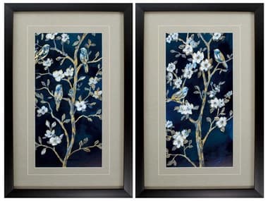 Paragon Florals Indigo Into Spring Wall Art Set of 2 PAD46164