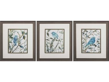 Paragon Florals Teal Bird Silhouette Wall Art Set of 3 PAD46307