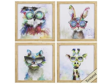 Paragon Animals Animal Glasses Wall Art Set of 4 PAD46329