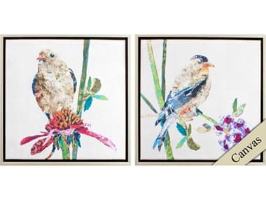 Paragon Florals Pinch of Gold Finch Canvas Wall Art Set of 2 PAD46426